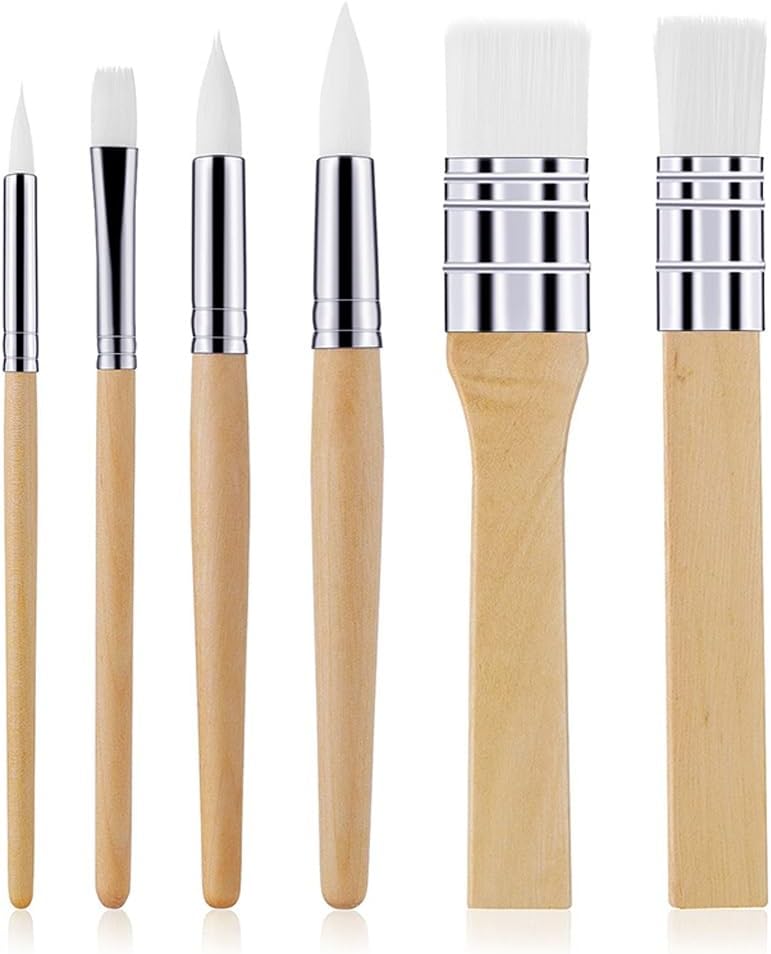 6 個木製ペイントブラシセット