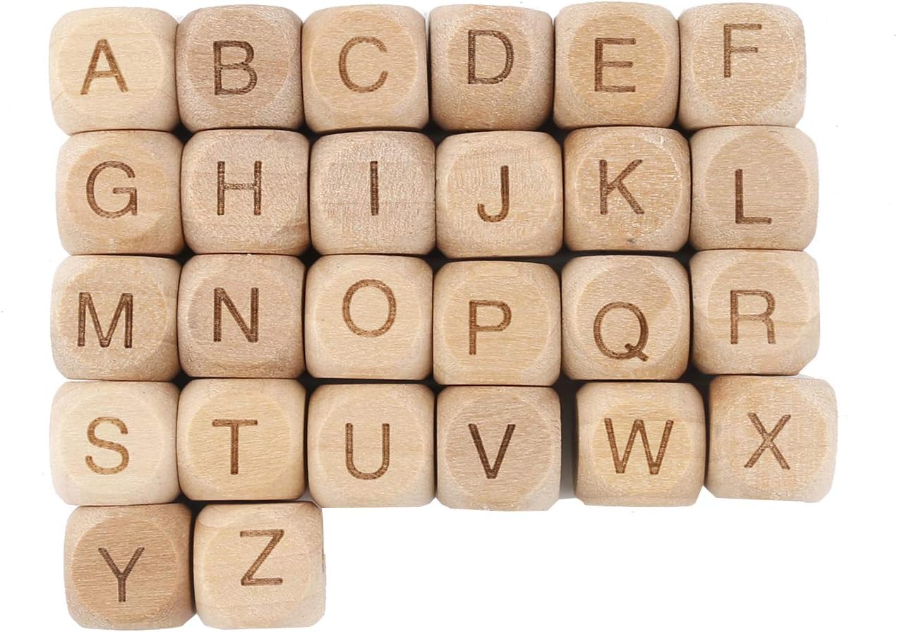 木製ビーズ アルファベット 100個